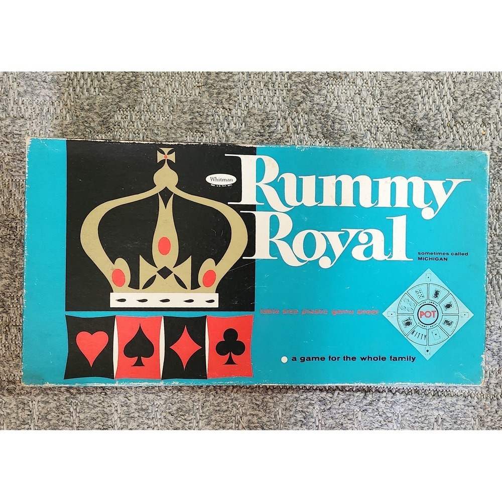 Whitman Rummy Royal Game Set Vintage 1962 Card Game Poker Chips Complete